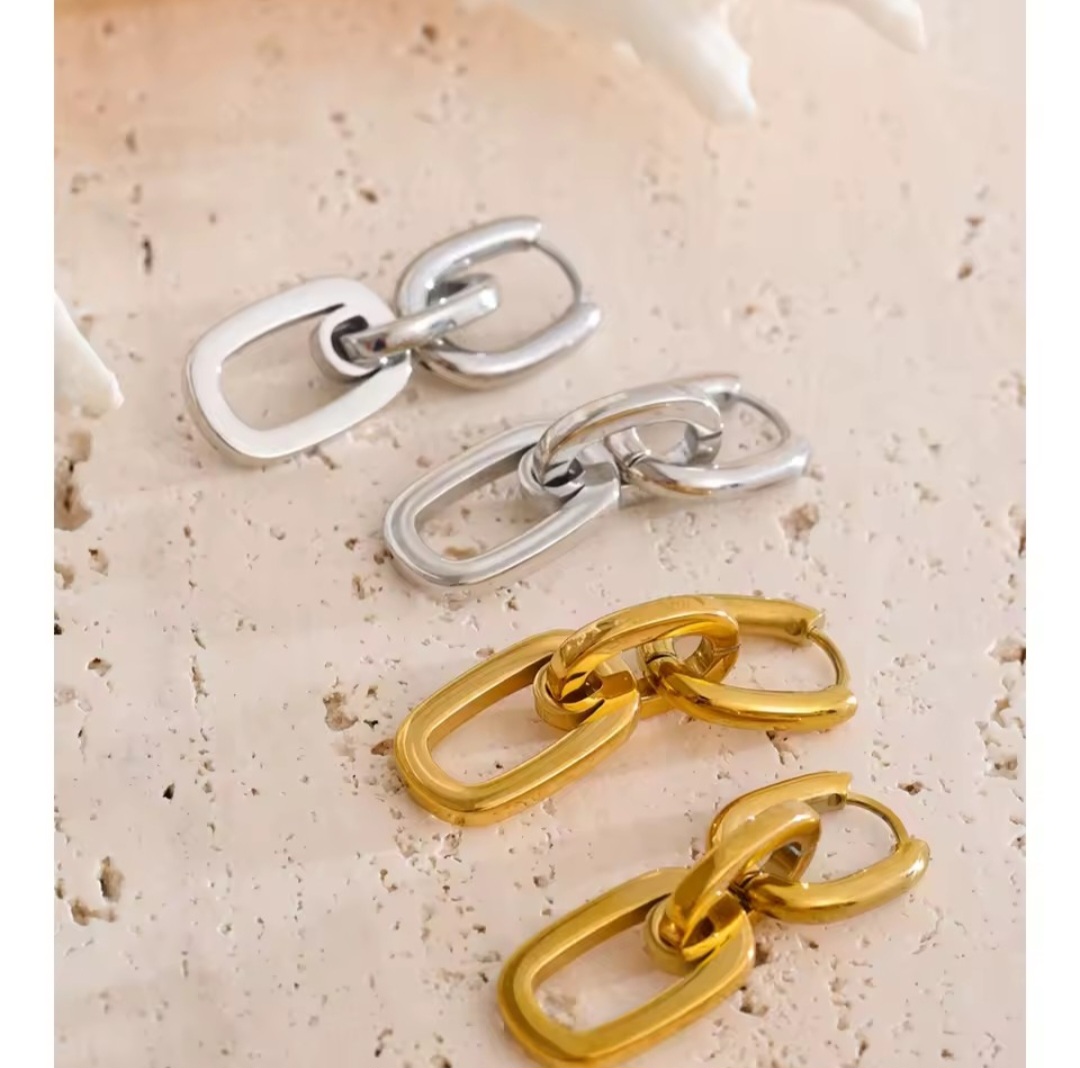 Pendientes Eslabón - Plateados