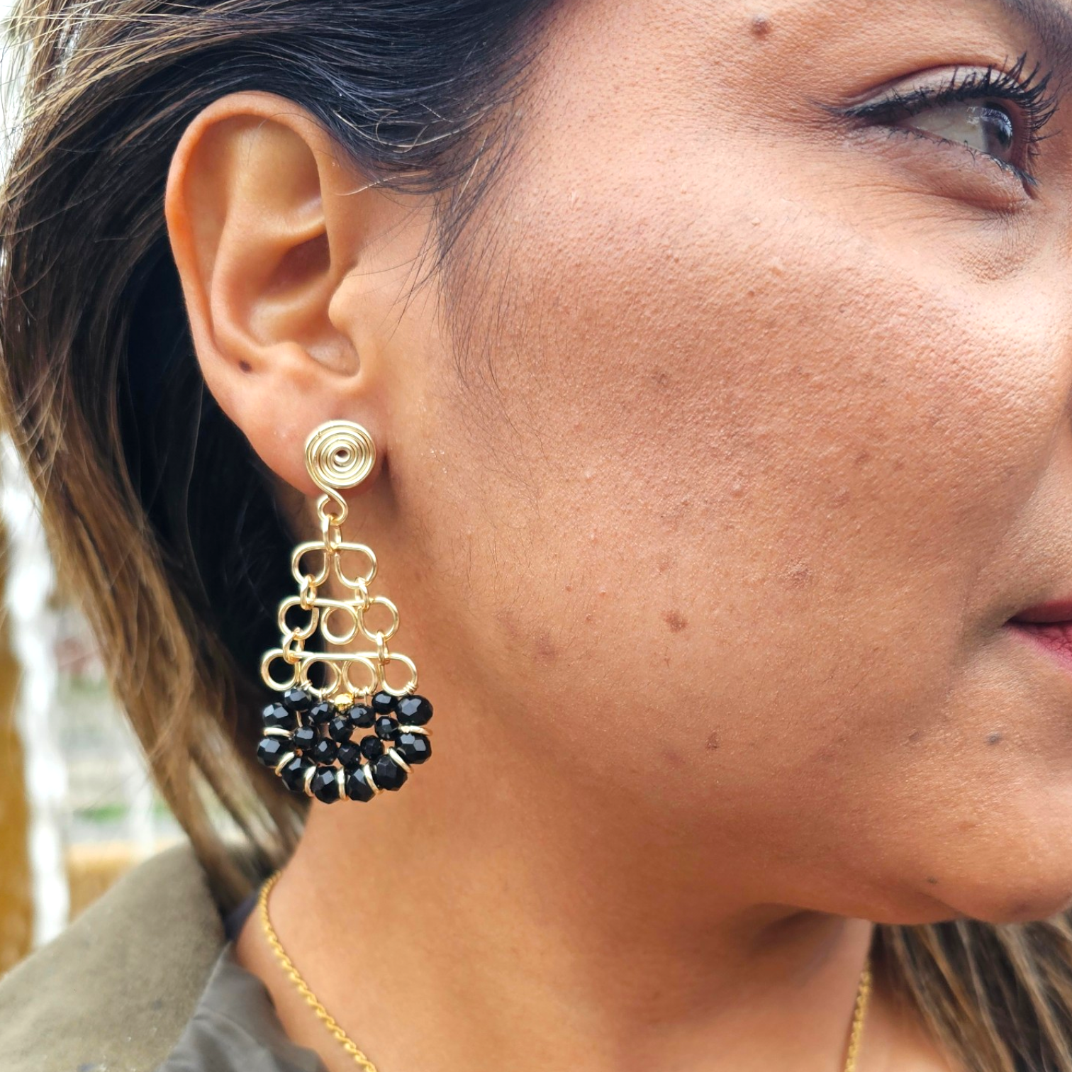 Pendientes Chilena - Negros