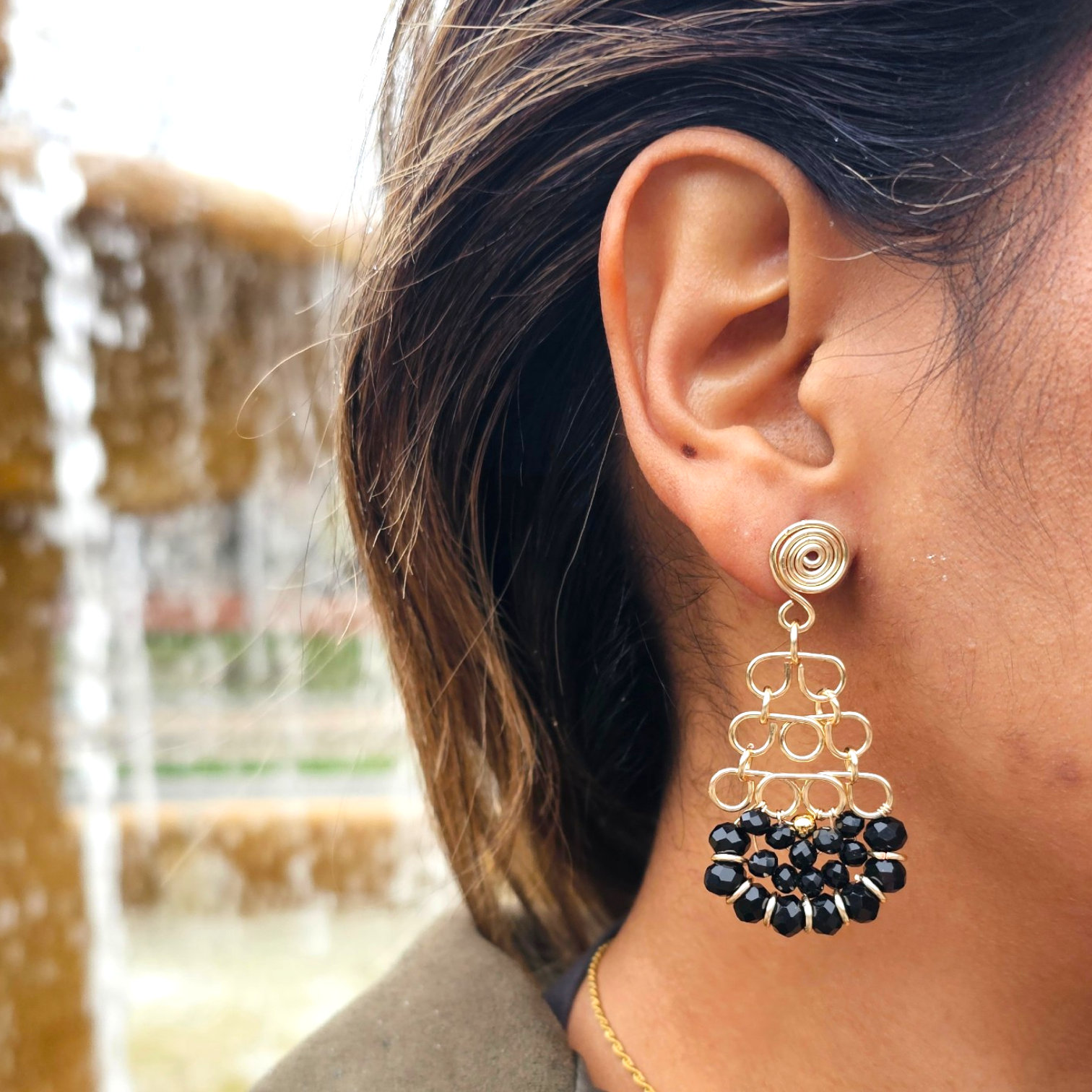 Pendientes Chilena - Negros