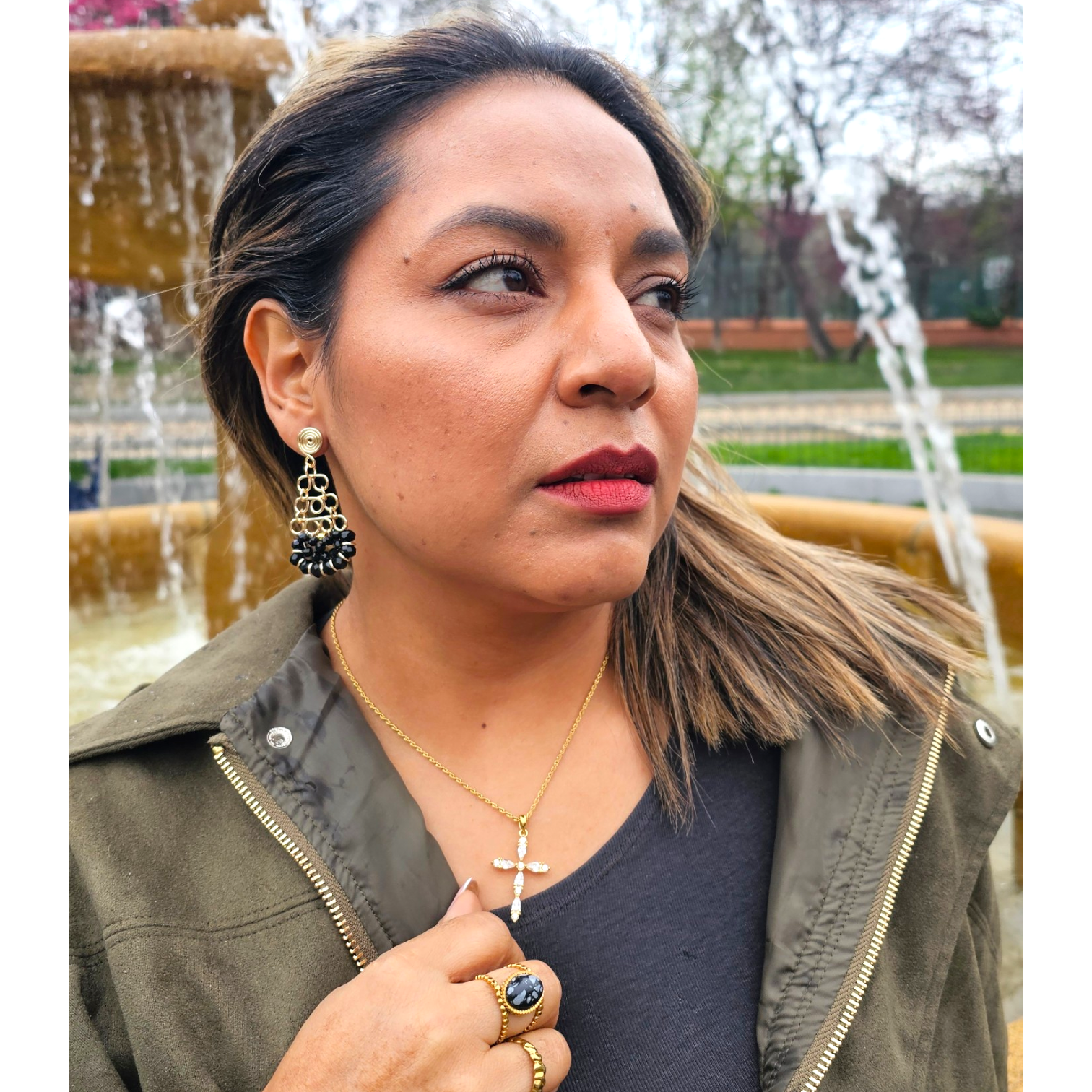 Pendientes Chilena - Negros