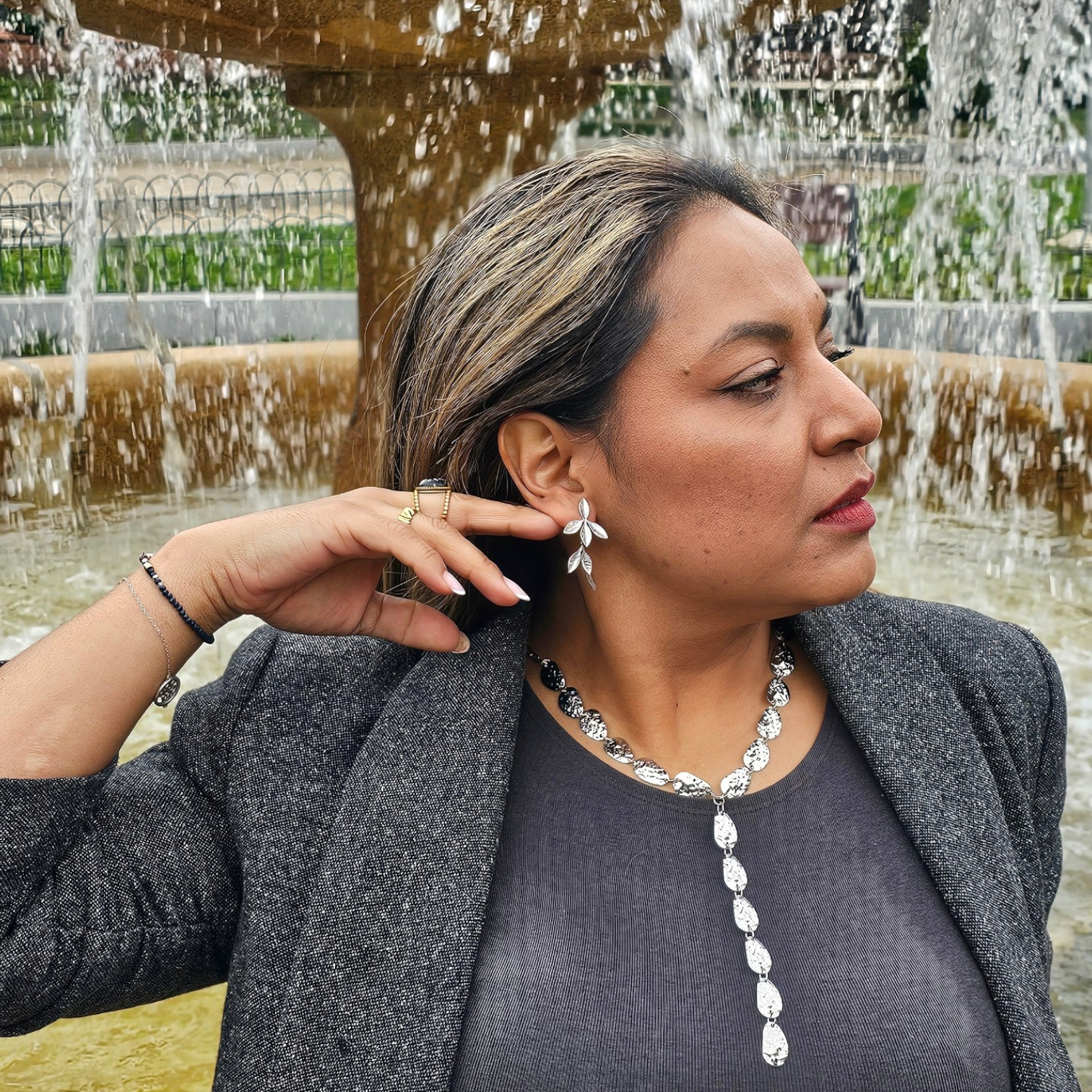 Collar Cascada - Plateado